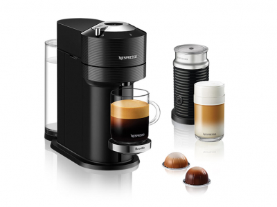Machine à café/espresso Nespresso Vertuo par Breville avec mousseur à lait Aeroccino - Chrome